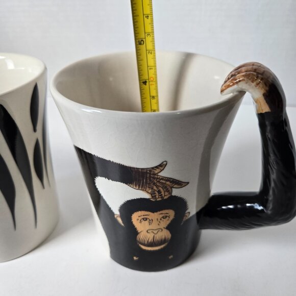@ Pier 1 Imports Animal Mugs, Chimp and Zebra - Picture 5 of 6